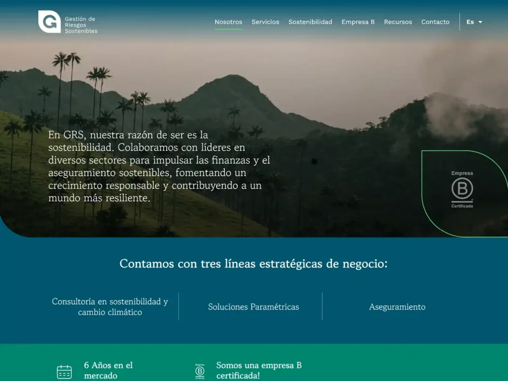 Fotos de sitio web GRS desarrollado por impacto visual